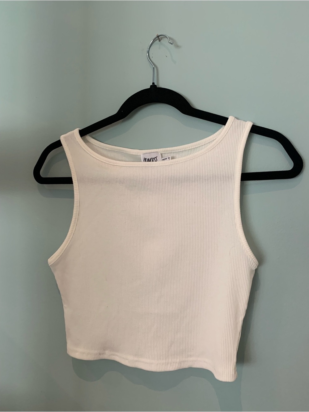 Princess Polly Cream Ribbed Tank Top - Picture 7 of 15